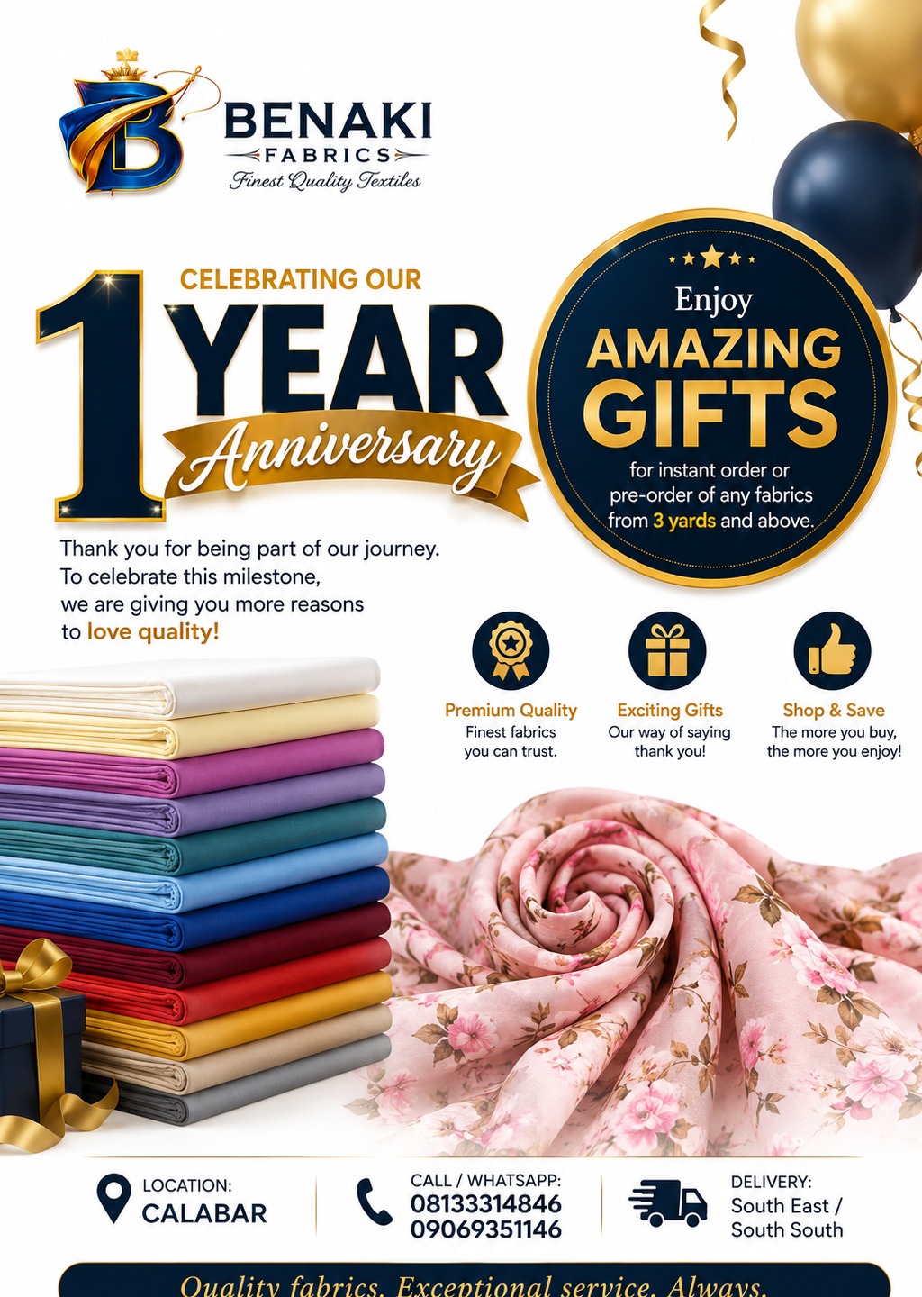 Benaki Fabrics 1 year anniversary